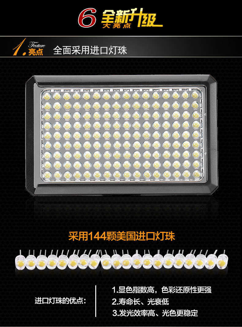 Tolifo圖立方PT-144S魅影LED機頂補光燈144顆燈珠 Tolifo圖立方PT-144S魅影LED機頂補光燈144顆燈珠