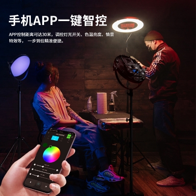 TOLIFO圖立方全彩RGB攝影補(bǔ)光燈直播間打光燈平板直播燈攝影器材設(shè)備發(fā)絲燈R-S60RGB
